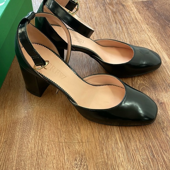 - J. Crew Maisie Ankle Strap Heels Black patent 6.5 - Picture 4 of 6